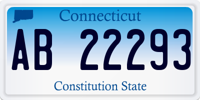 CT license plate AB22293