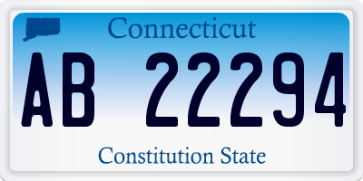 CT license plate AB22294