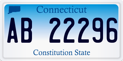 CT license plate AB22296