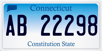 CT license plate AB22298