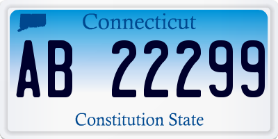 CT license plate AB22299