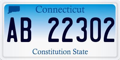 CT license plate AB22302