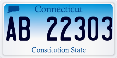 CT license plate AB22303