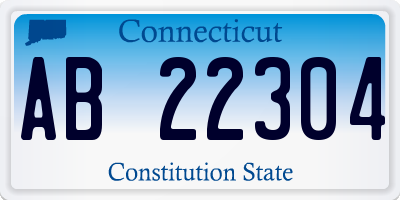 CT license plate AB22304