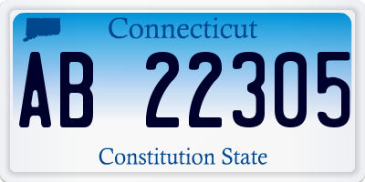 CT license plate AB22305