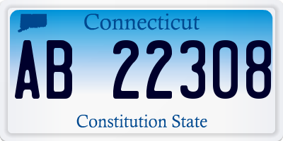 CT license plate AB22308