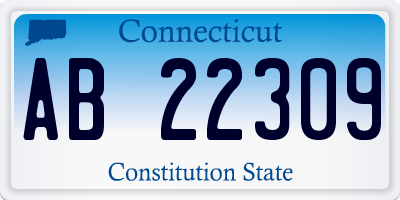 CT license plate AB22309