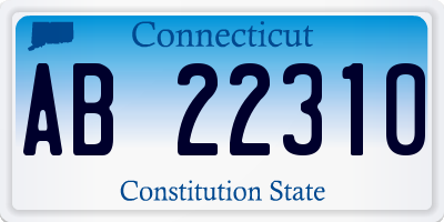 CT license plate AB22310