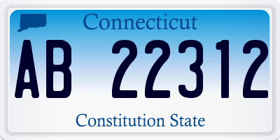 CT license plate AB22312