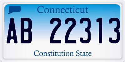 CT license plate AB22313