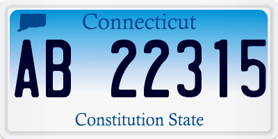 CT license plate AB22315