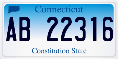 CT license plate AB22316