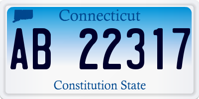 CT license plate AB22317