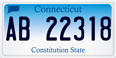 CT license plate AB22318