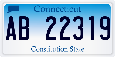 CT license plate AB22319