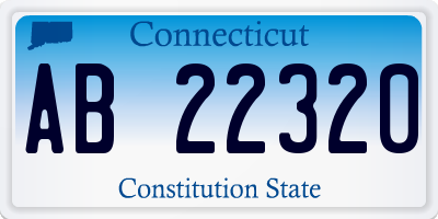 CT license plate AB22320