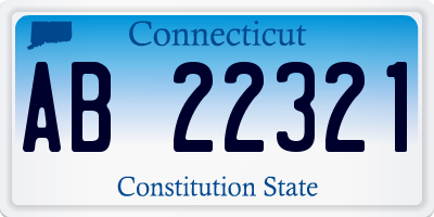 CT license plate AB22321