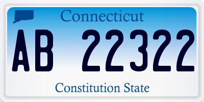 CT license plate AB22322