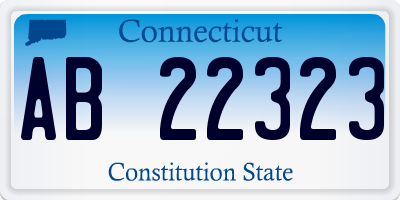 CT license plate AB22323