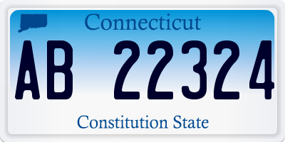 CT license plate AB22324