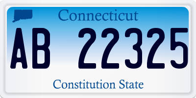 CT license plate AB22325