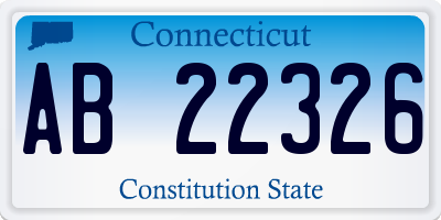 CT license plate AB22326