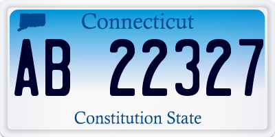 CT license plate AB22327