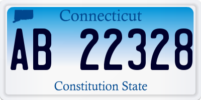 CT license plate AB22328