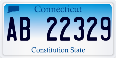 CT license plate AB22329