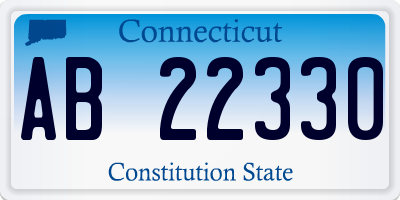 CT license plate AB22330