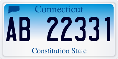 CT license plate AB22331