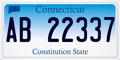 CT license plate AB22337