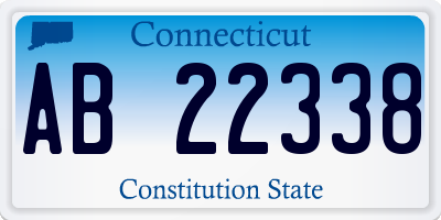 CT license plate AB22338