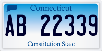 CT license plate AB22339