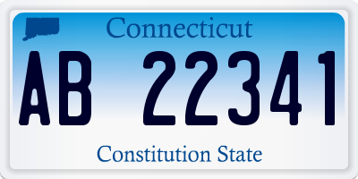 CT license plate AB22341