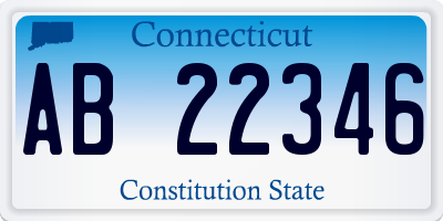 CT license plate AB22346