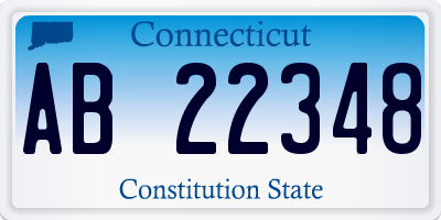 CT license plate AB22348