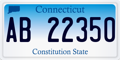 CT license plate AB22350