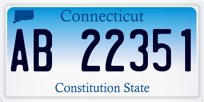 CT license plate AB22351