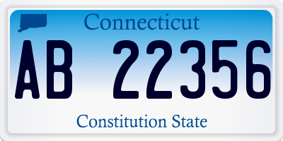 CT license plate AB22356