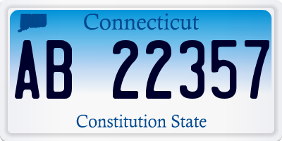 CT license plate AB22357