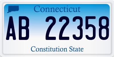 CT license plate AB22358