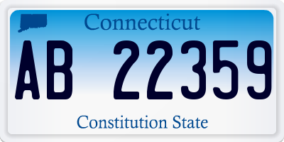 CT license plate AB22359