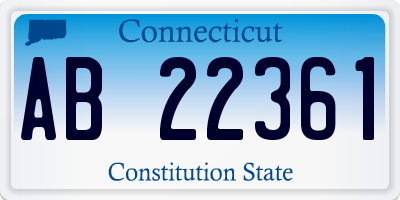 CT license plate AB22361