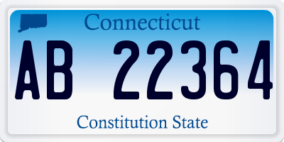 CT license plate AB22364