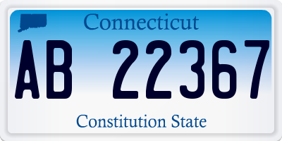 CT license plate AB22367