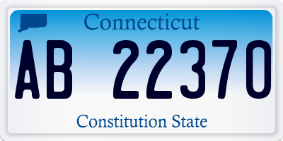 CT license plate AB22370