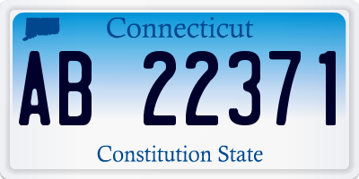 CT license plate AB22371