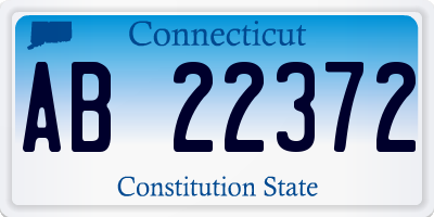 CT license plate AB22372