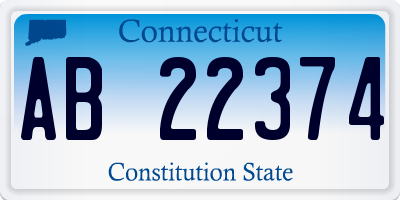 CT license plate AB22374